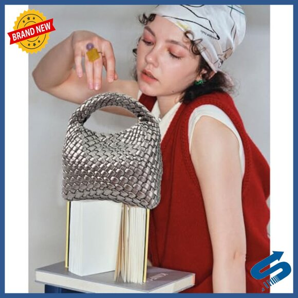 Vegan Leather Mini Tote Bucket Bag with Chain Strap, Adjustable Crossbody - Picture 2 of 7